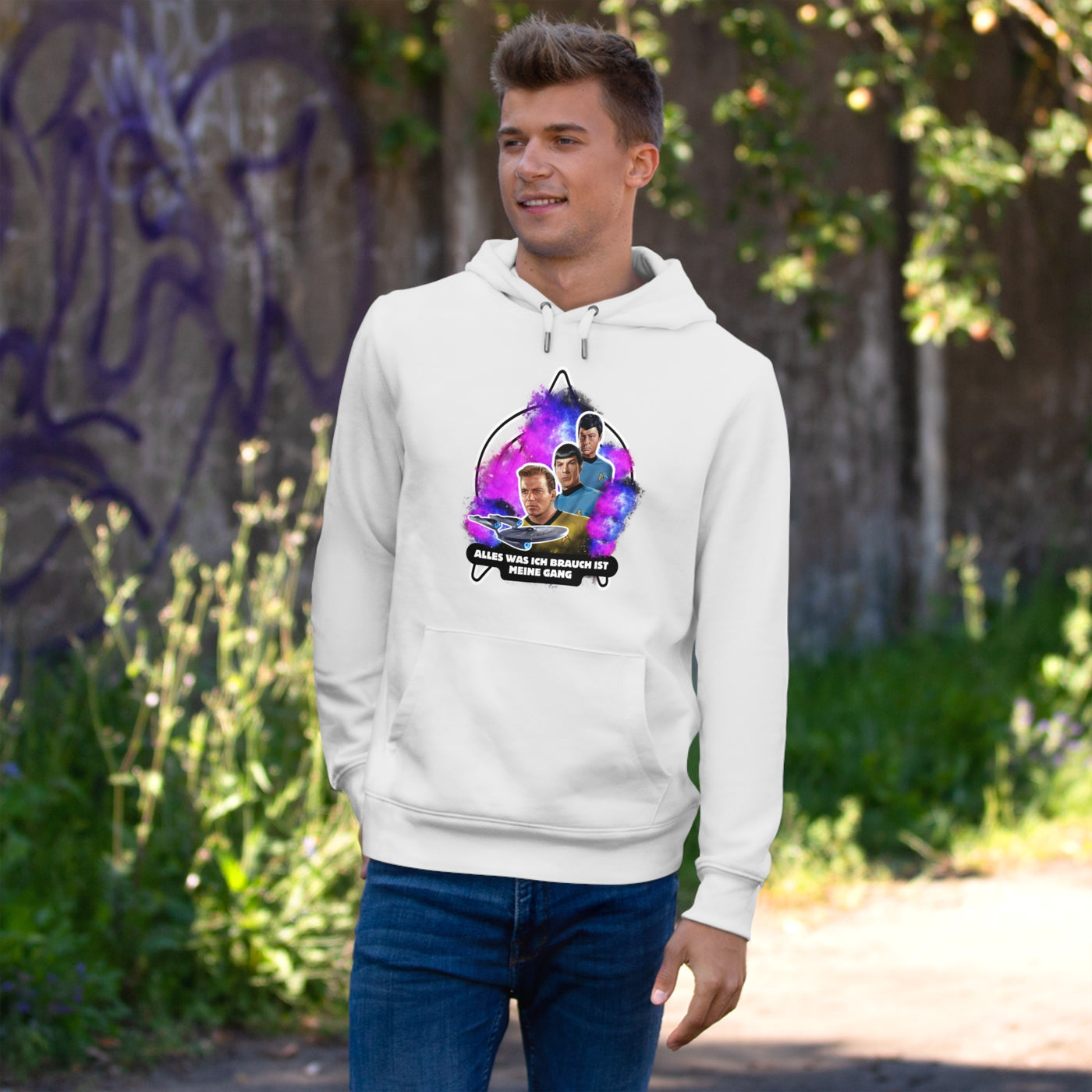 Hoodie Sweatshirt - Star trek "alles was ich brauch ist meine Gang"