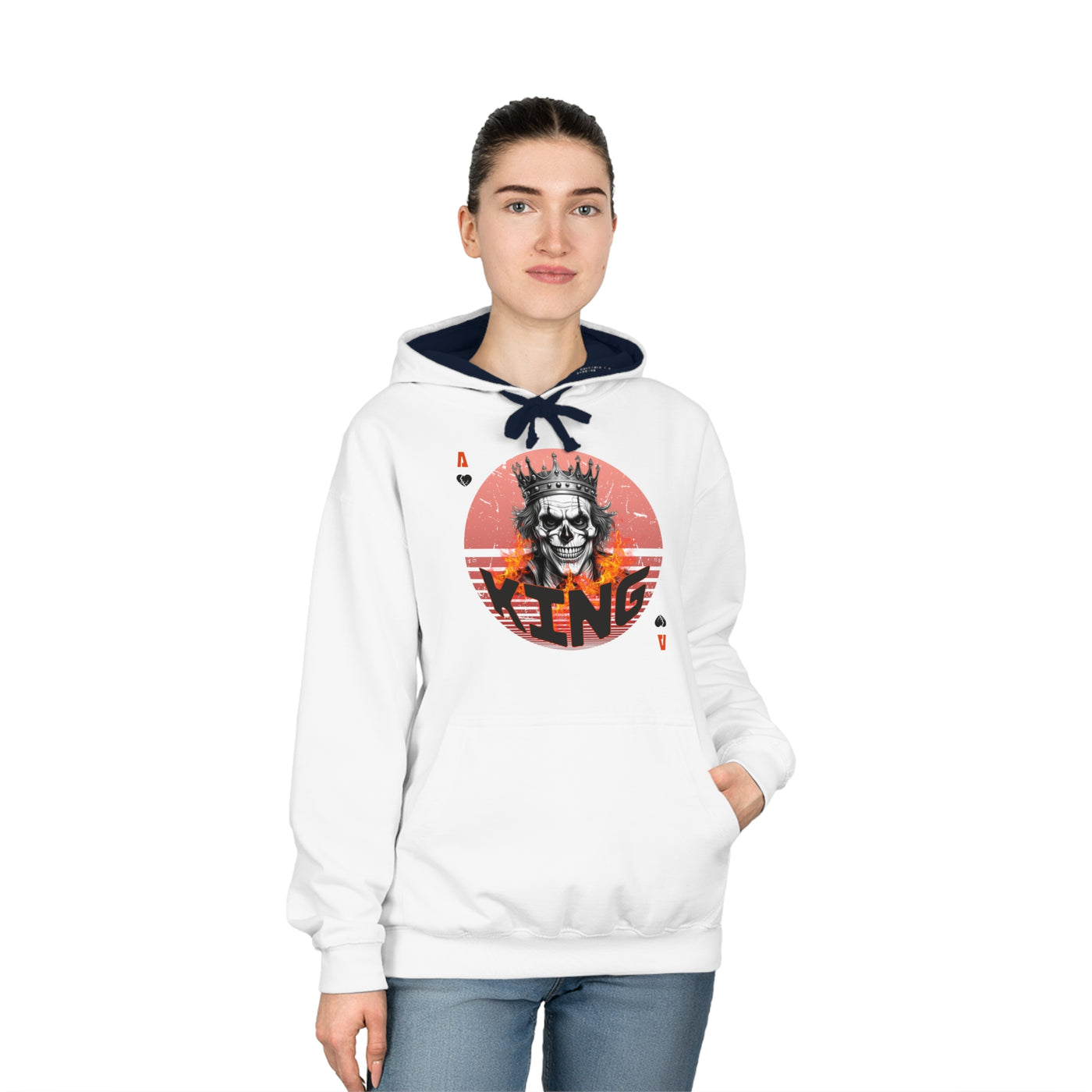 Hoodie Skull King Totenkopf König Herz König