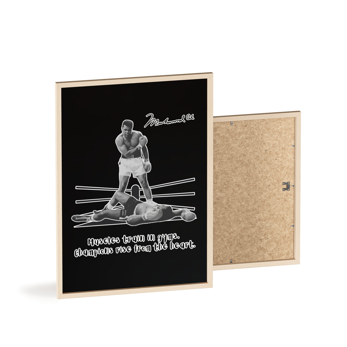 Boxing Inspired Wall Art Poster with Wooden Frame - Muhammad Ali 