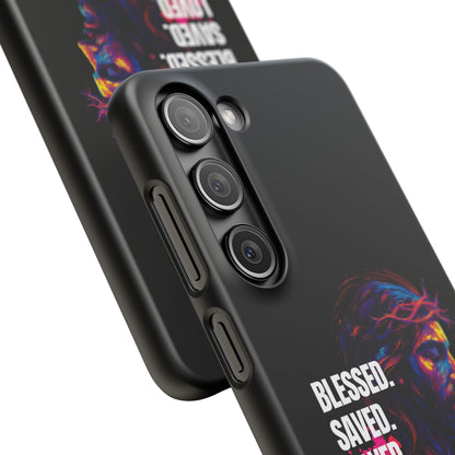 Blessed Saved Loved -  Snap Case Handyhülle - Jesus