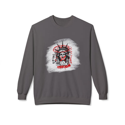 Freedom Statement Sweatshirt - Statue of Liberty muted but not unbroken