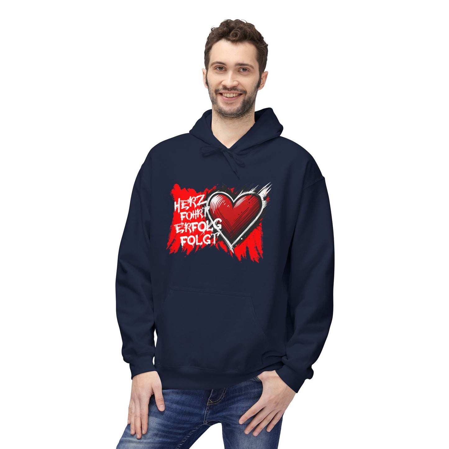 Herz führt Erfolg folgt Hoodie