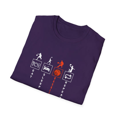 Basketball Life Unisex T-Shirt - Eat, Sleep, Basketball, Repeat