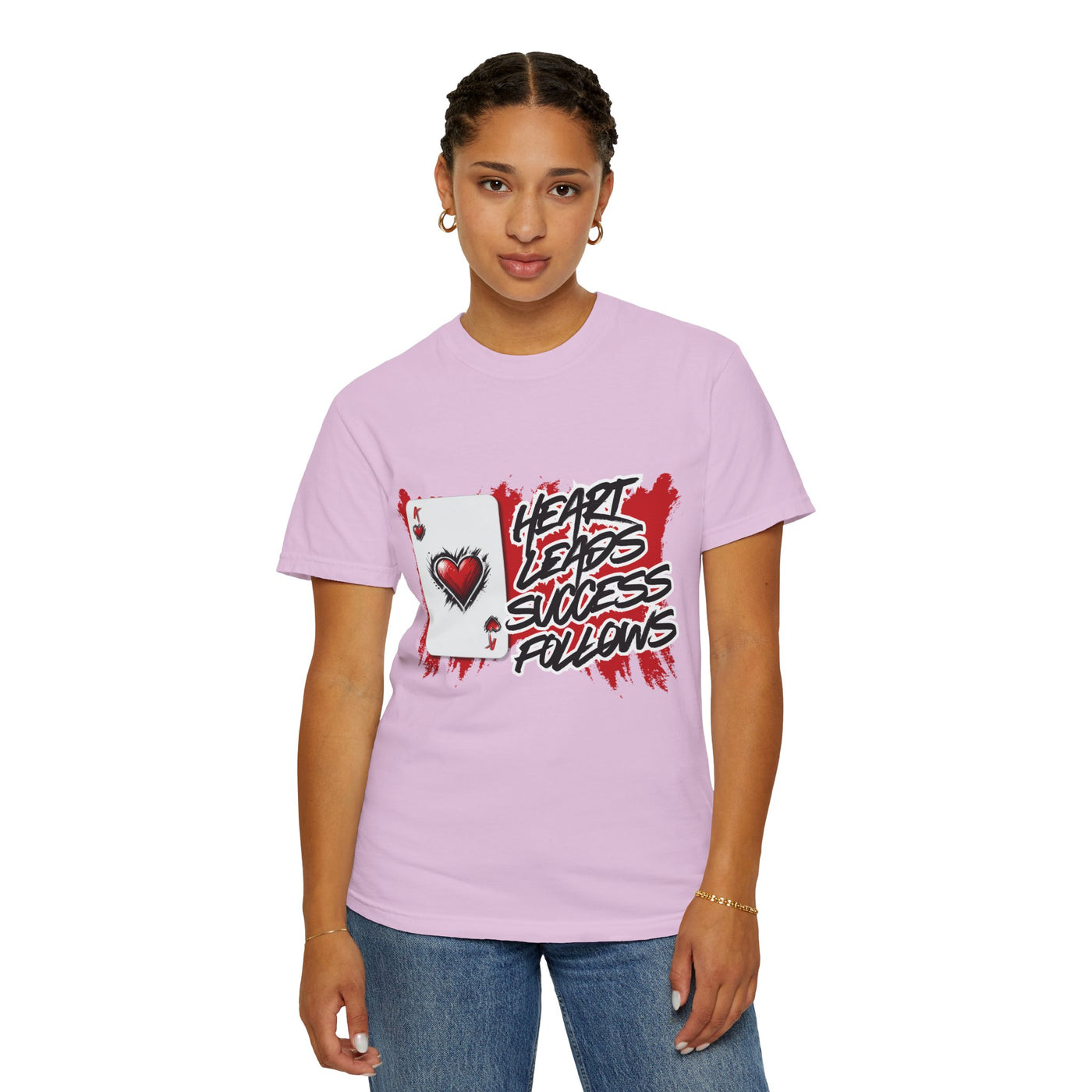 Heart Leads Success Unisex Heavy Cotton Tee | Graphic Tee | Casual Wear | Gift for Gamers | Inspirational Fashion | Streetwear