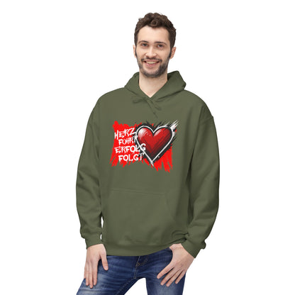 Herz führt Erfolg folgt Hoodie