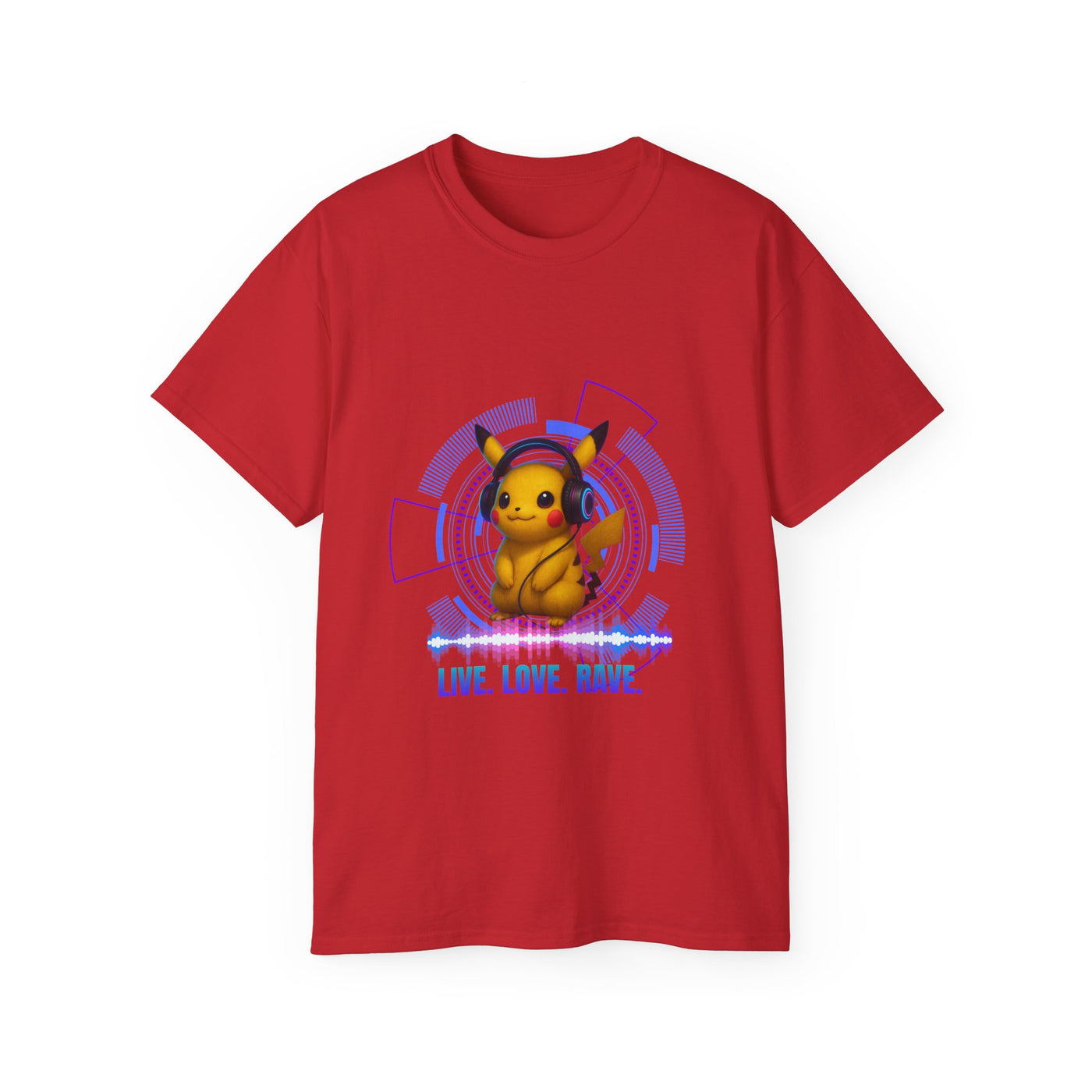 Rave T-Shirt, Fun Music Shirt, Live Love Rave - Techno - Pokemon