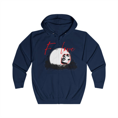 Falling in Love Hoodie, Inspirational Zip-Up, Unisex Sweatshirt