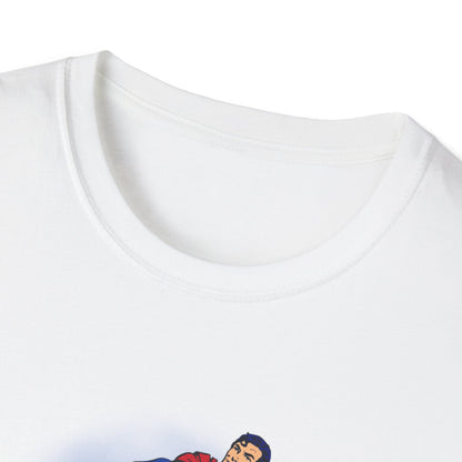 Superman Pause Unisex Softstyle T-Shirt - Fun Graphic Tee for Comic Fans