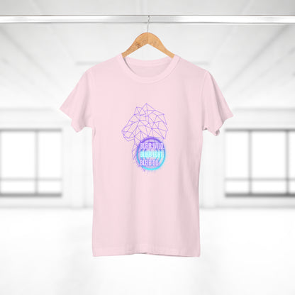 Women's Inspirational Lion T-Shirt - 'Bleib-Wild, Bleib-Echt, Bleib-Du' Design