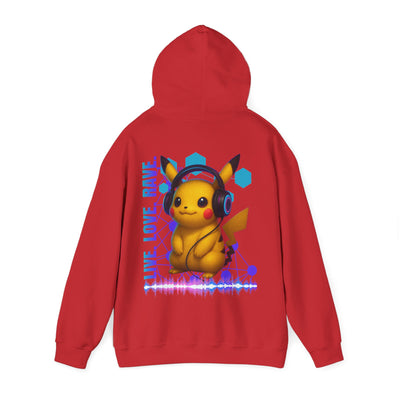 Rave Hoddie, Live Love Rave - Techno - Pokemon