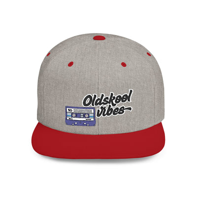Oldschool Vibes Flat Bill Snapback Cap | Retro style hat for casual wear