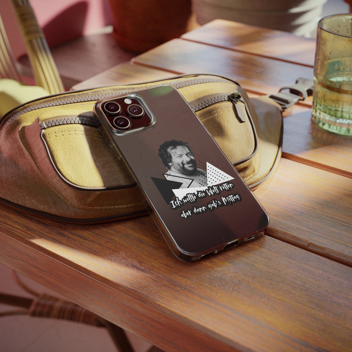 Handyhülle Unique Phone Cover, Ich wollte die Welt retten, dann gabs Mittag