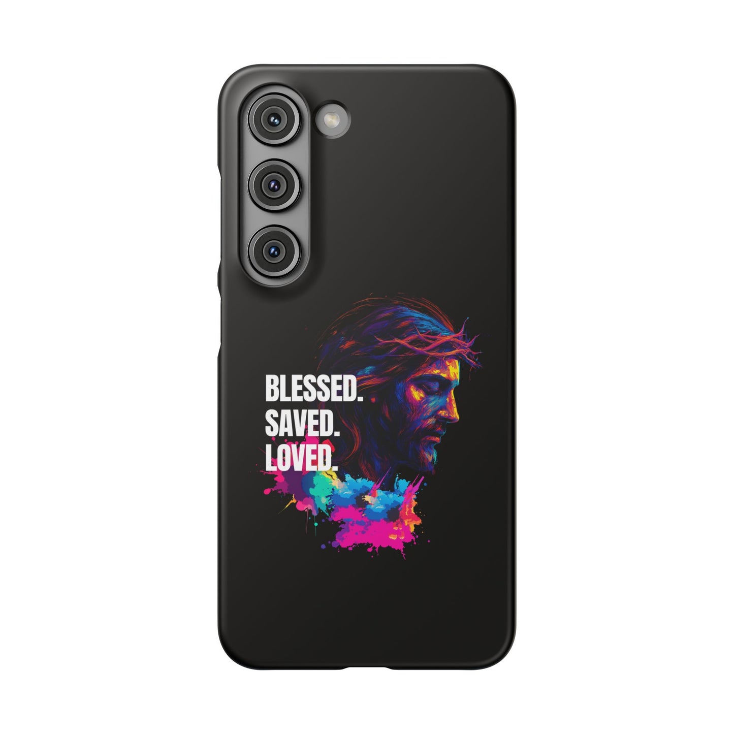 Blessed Saved Loved -  Snap Case Handyhülle - Jesus