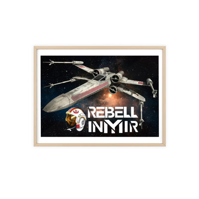 Star Wars X-Wing Fighter Poster with Wooden Frame - Rebel Inyir Decor
