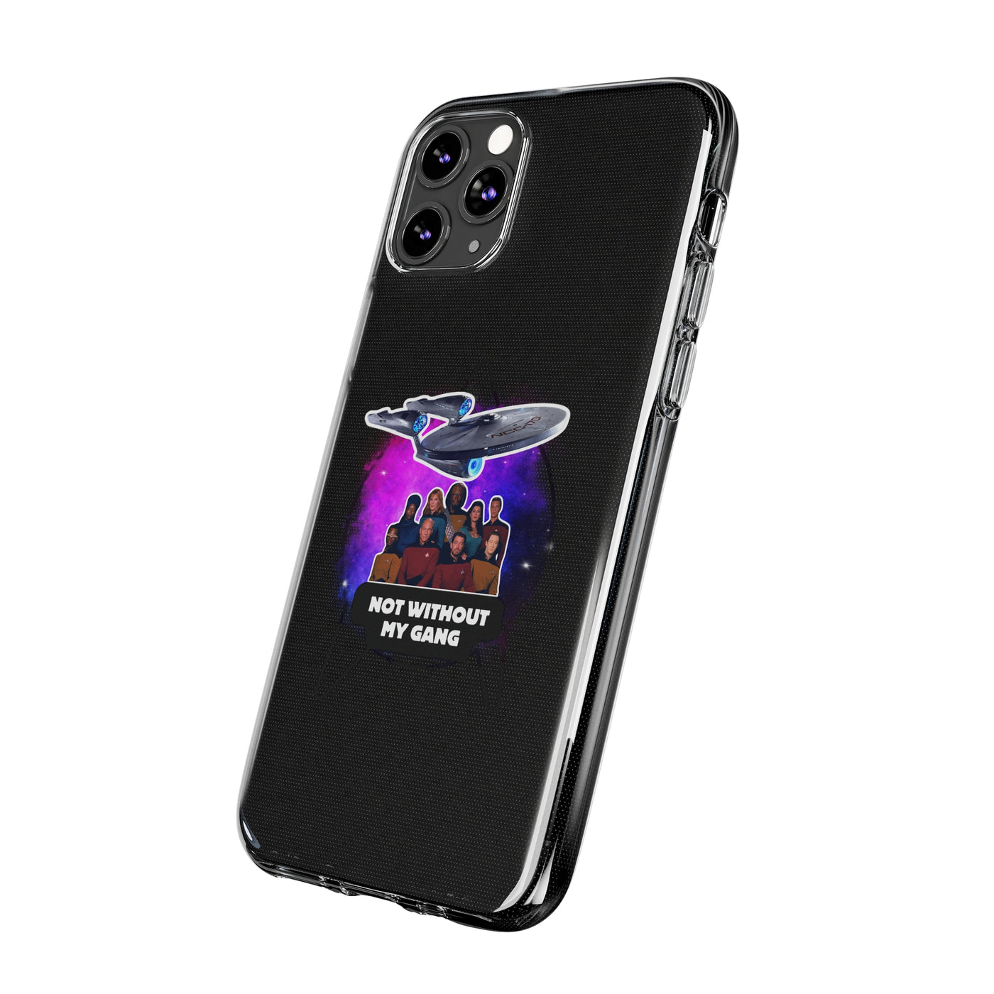 Galaxy-Inspired Soft Phone Case - Not Without My Gang, Star Trek Lovers Handyhülle