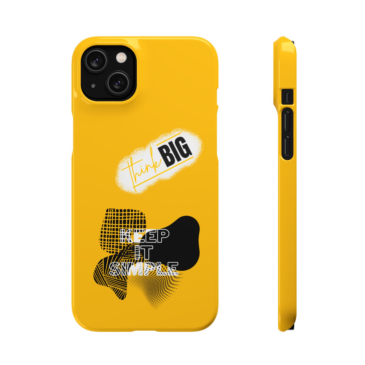 Handyhülle gelbe - Yellow Snap Case - 'Think BIG' for Motivated Individuals