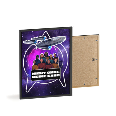Starship Adventure Poster with Wooden Frame | Sci-Fi Wall Art, Geek Decor,