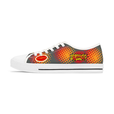 Sneakers - Fun &amp; Colorful Low Top Shoes Pin Up Girl "Wow"