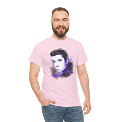 Elvis Portrait Unisex Heavy Cotton Tee - Retro Music Fan Gift