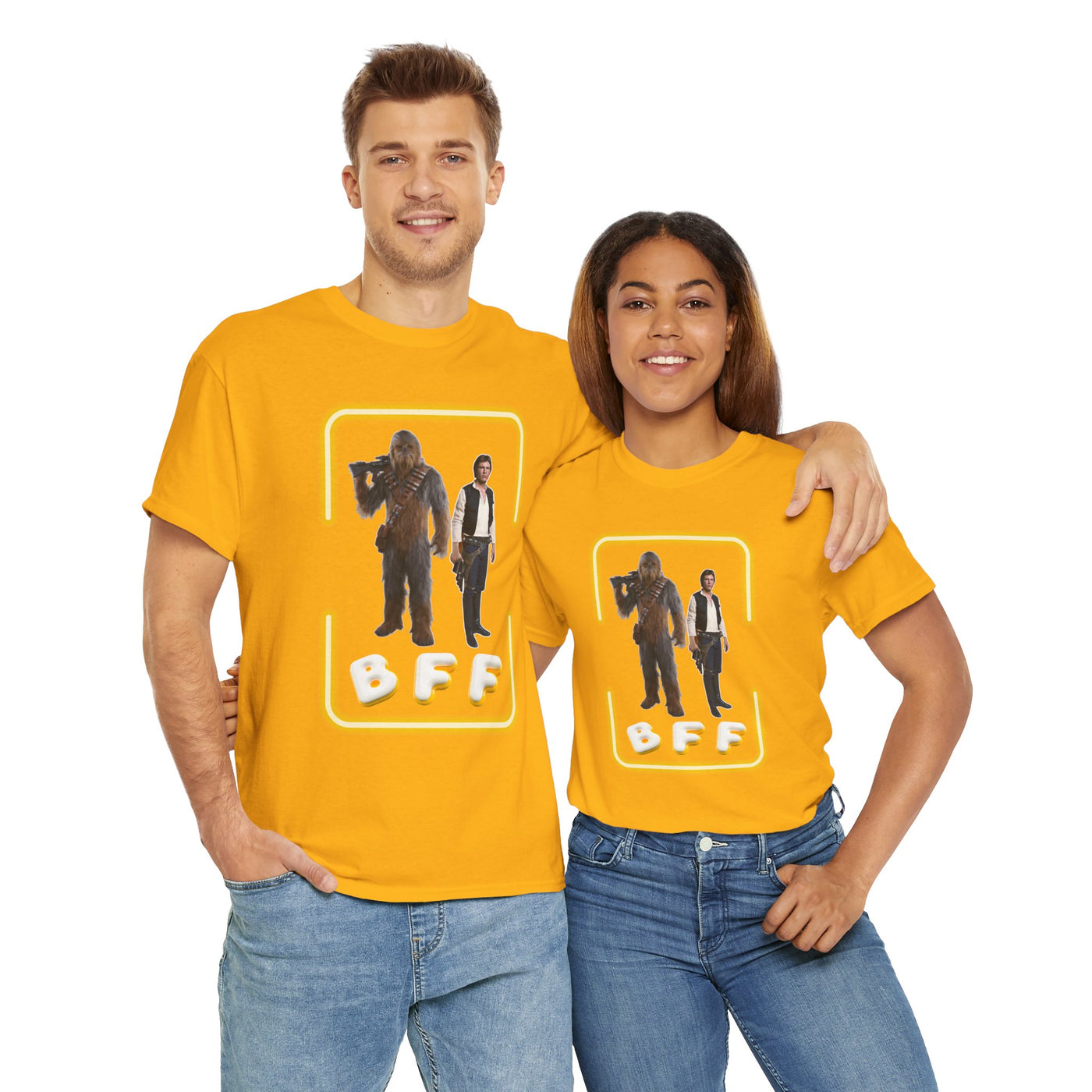 BFF Chewbacca &amp; Han Solo Unisex Heavy Cotton Shirt