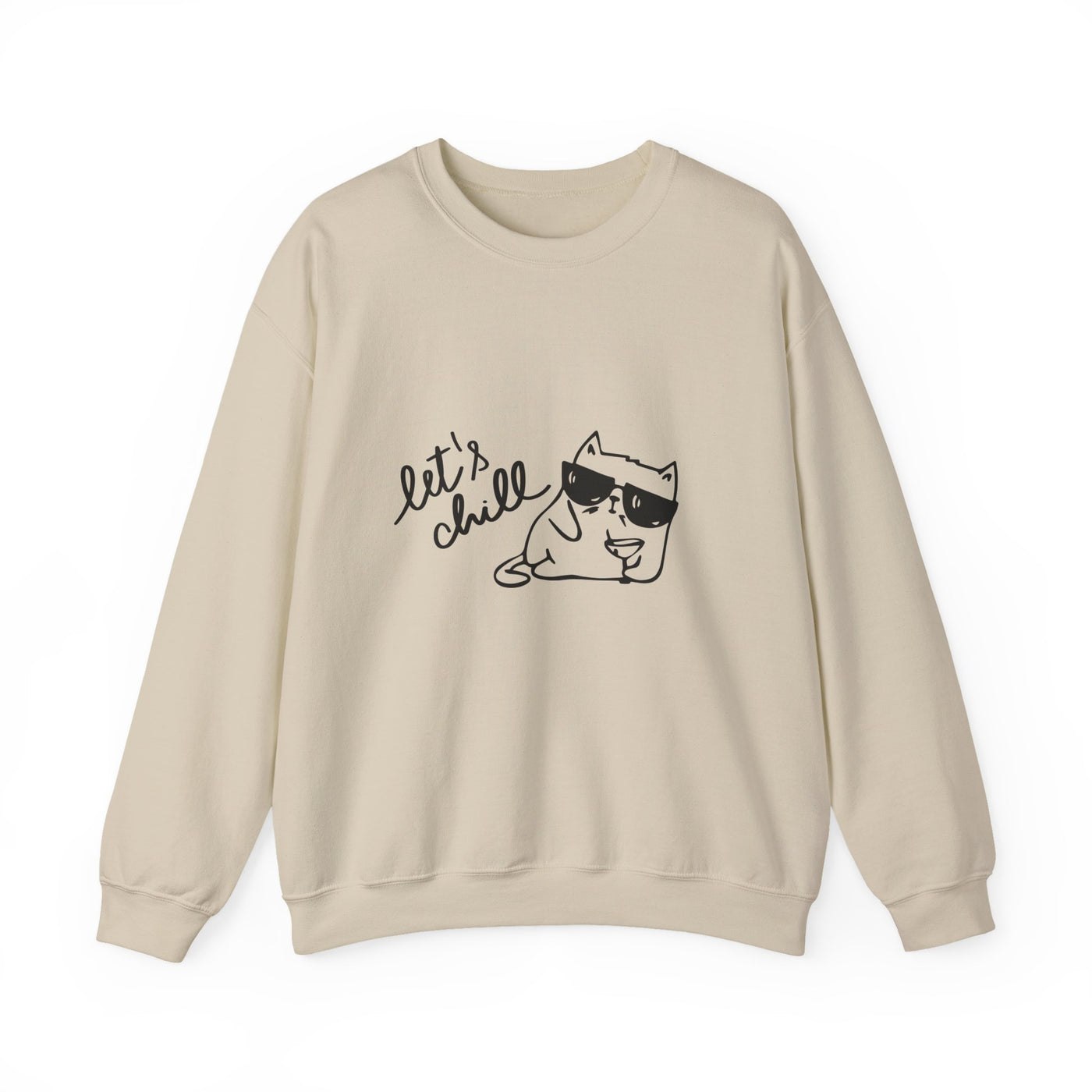 Let's Chill Cat Sweatshirt - Unisex Garment-Dyed Pullover for Cozy Days
