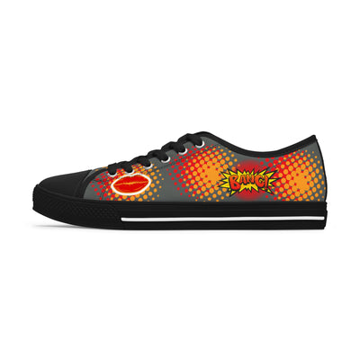 Sneakers - Fun &amp; Colorful Low Top Shoes Pin Up Girl "Wow"