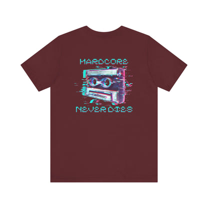 Techno - Hardcore Never Dies - Retro Graphic Tee, 90s Aesthetic Shirt unisex