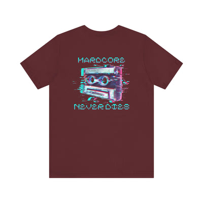 Techno - Hardcore Never Dies - Retro Graphic Tee, 90s Aesthetic Shirt unisex