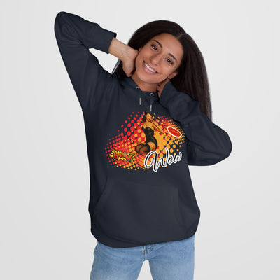Retro Pin-Up Queen Hooded Sweatshirt - 'Wow' Graphic
