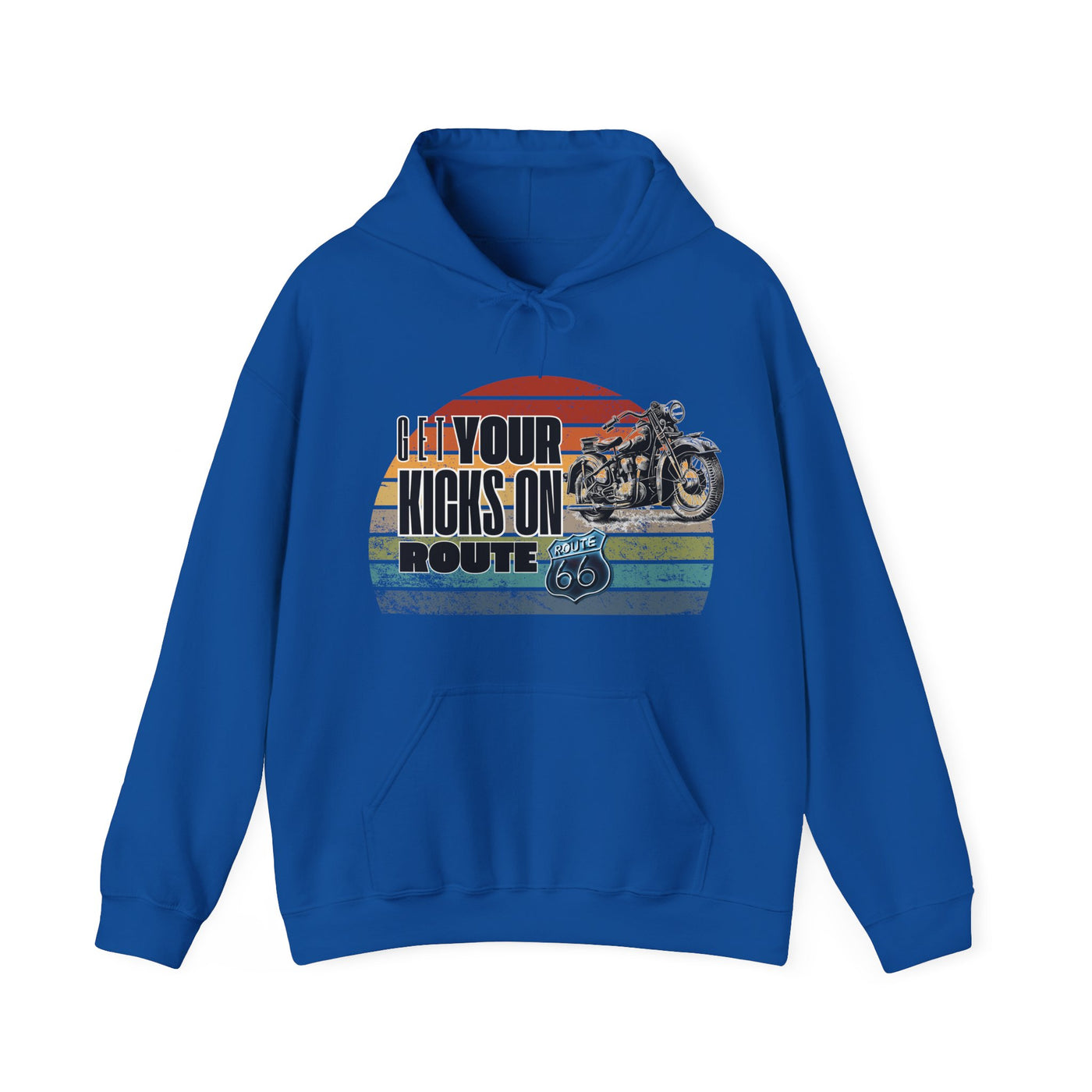 Retro Motorcycle Adventure Hoodie - 'Get Your Kicks On Route 66'