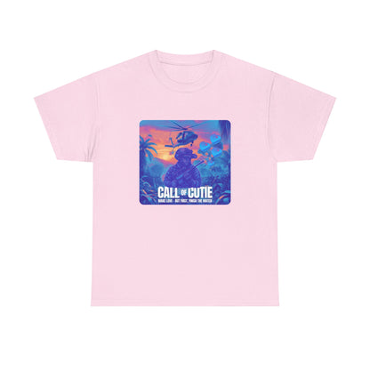 Retro Call of Cutie Unisex Oversized Boxy Tee - Chill Vibes for Game Lovers 