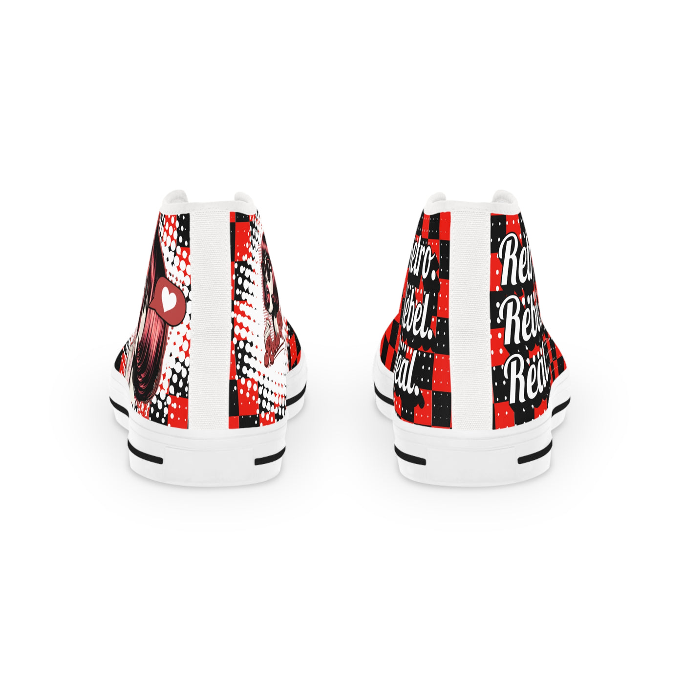 Stylish High Top Sneakers "Retro Girl" Unique Graphic