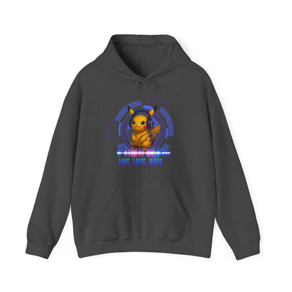 Rave Hoddie, Live Love Rave - Techno - Pokemon