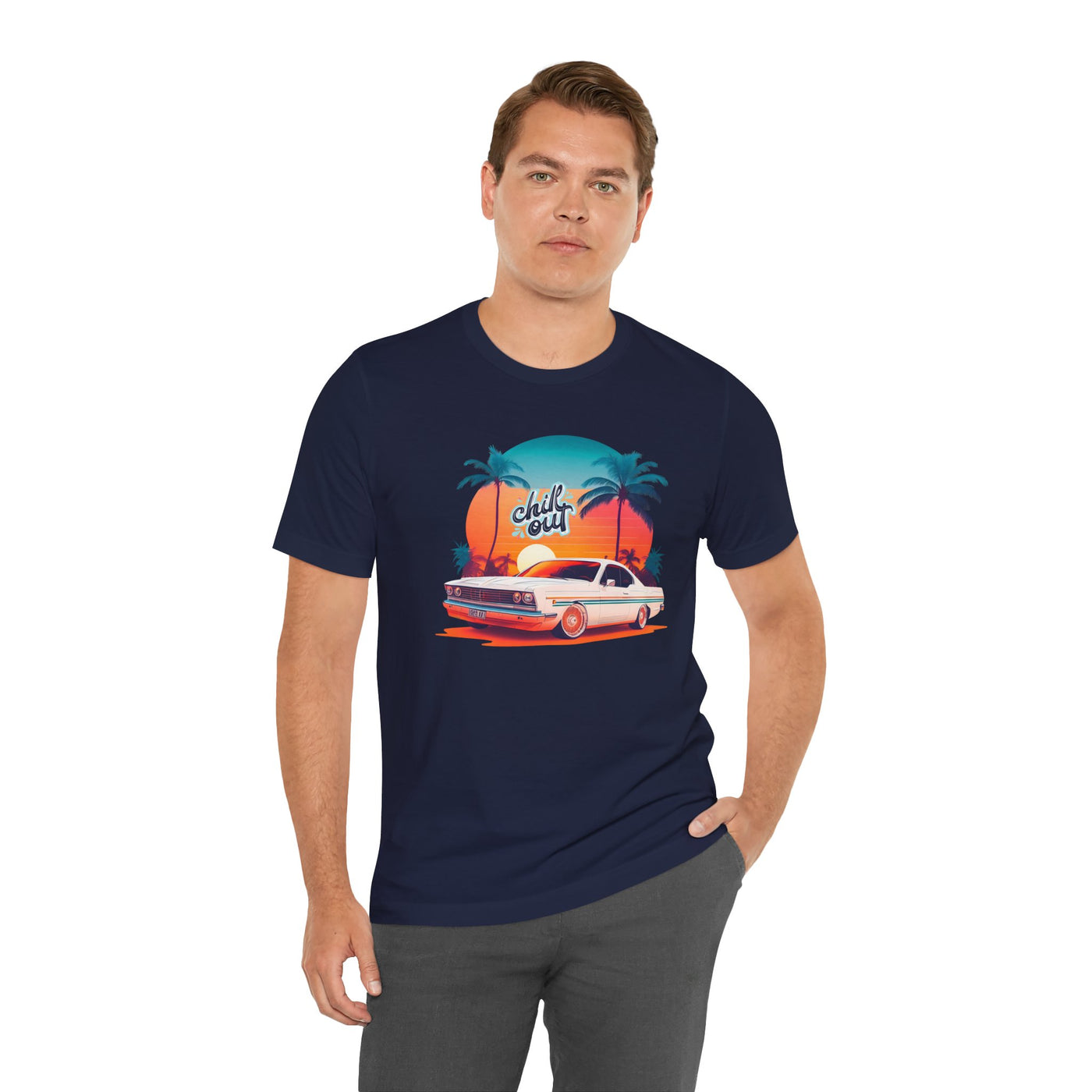 Chill Out Retro Car Tee - Unisex Jersey Short Sleeve Shirt
