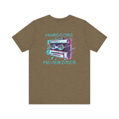 Techno - Hardcore Never Dies - Retro Graphic Tee, 90s Aesthetic Shirt unisex