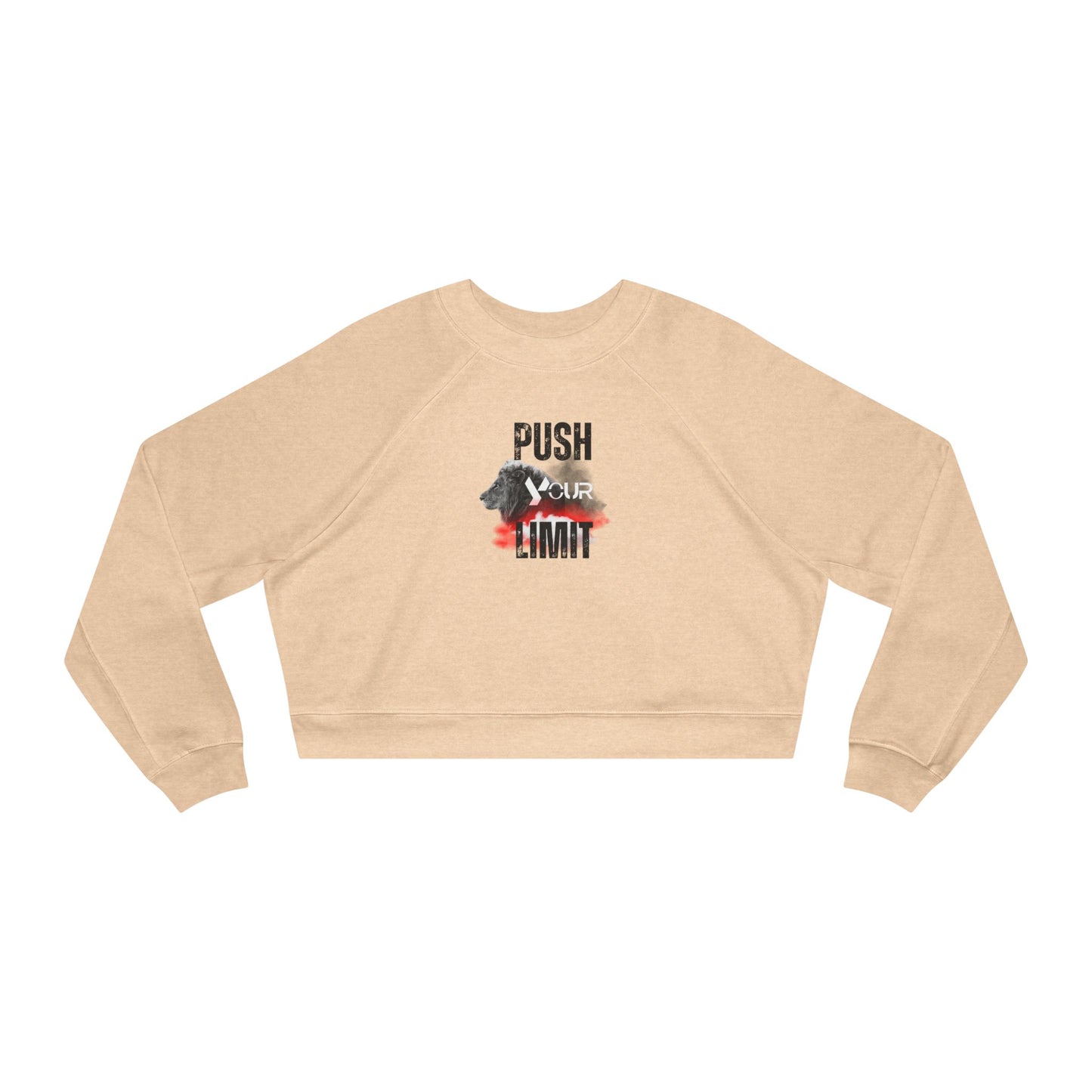 Motivational Women's Cropped Fleece Pullover - "Push Your Limit"