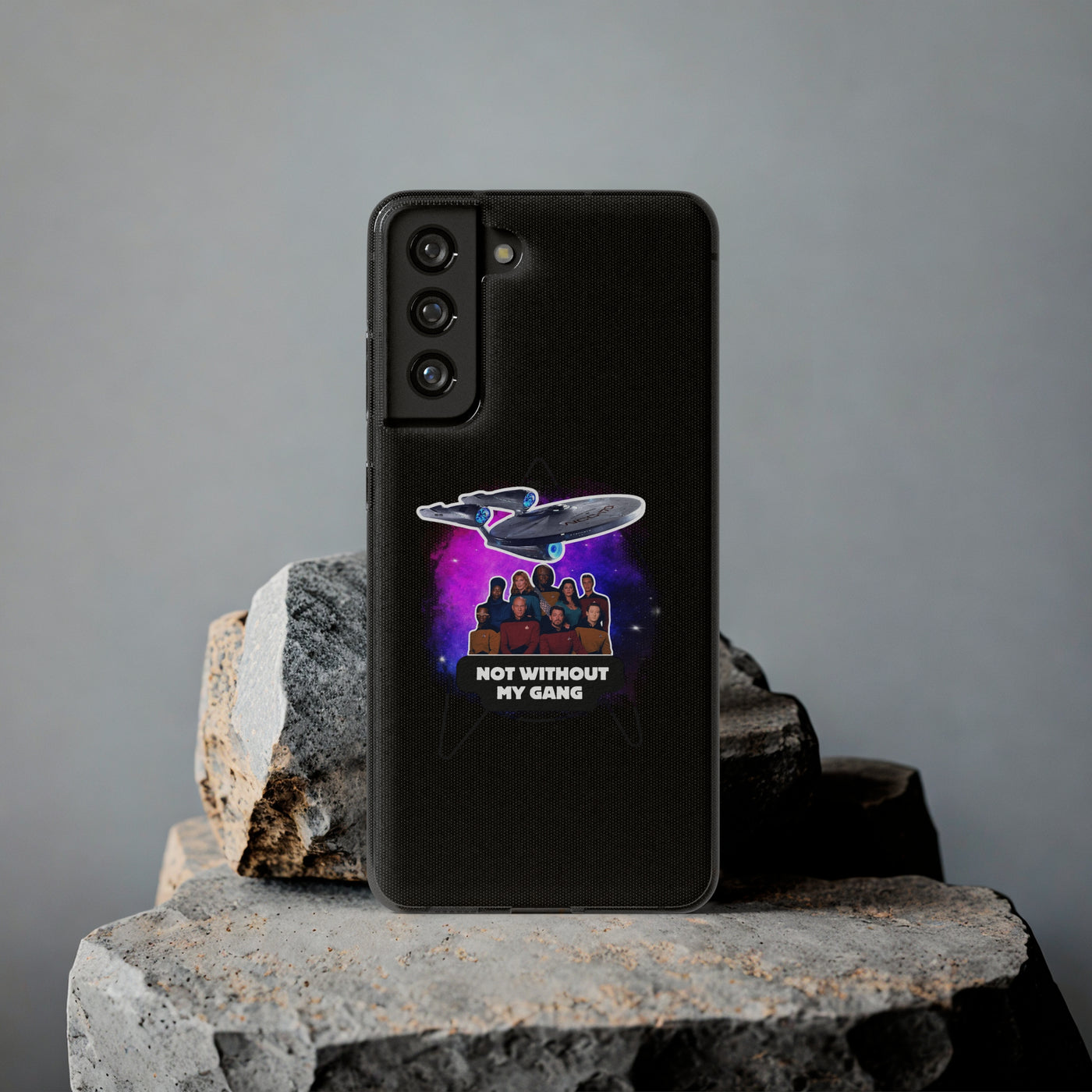 Galaxy-Inspired Soft Phone Case - Not Without My Gang, Star Trek Lovers Handyhülle