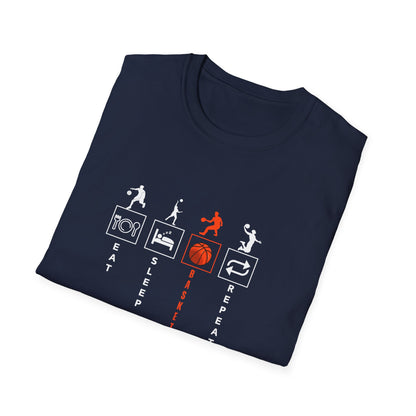 Basketball Life Unisex T-Shirt - Eat, Sleep, Basketball, Repeat