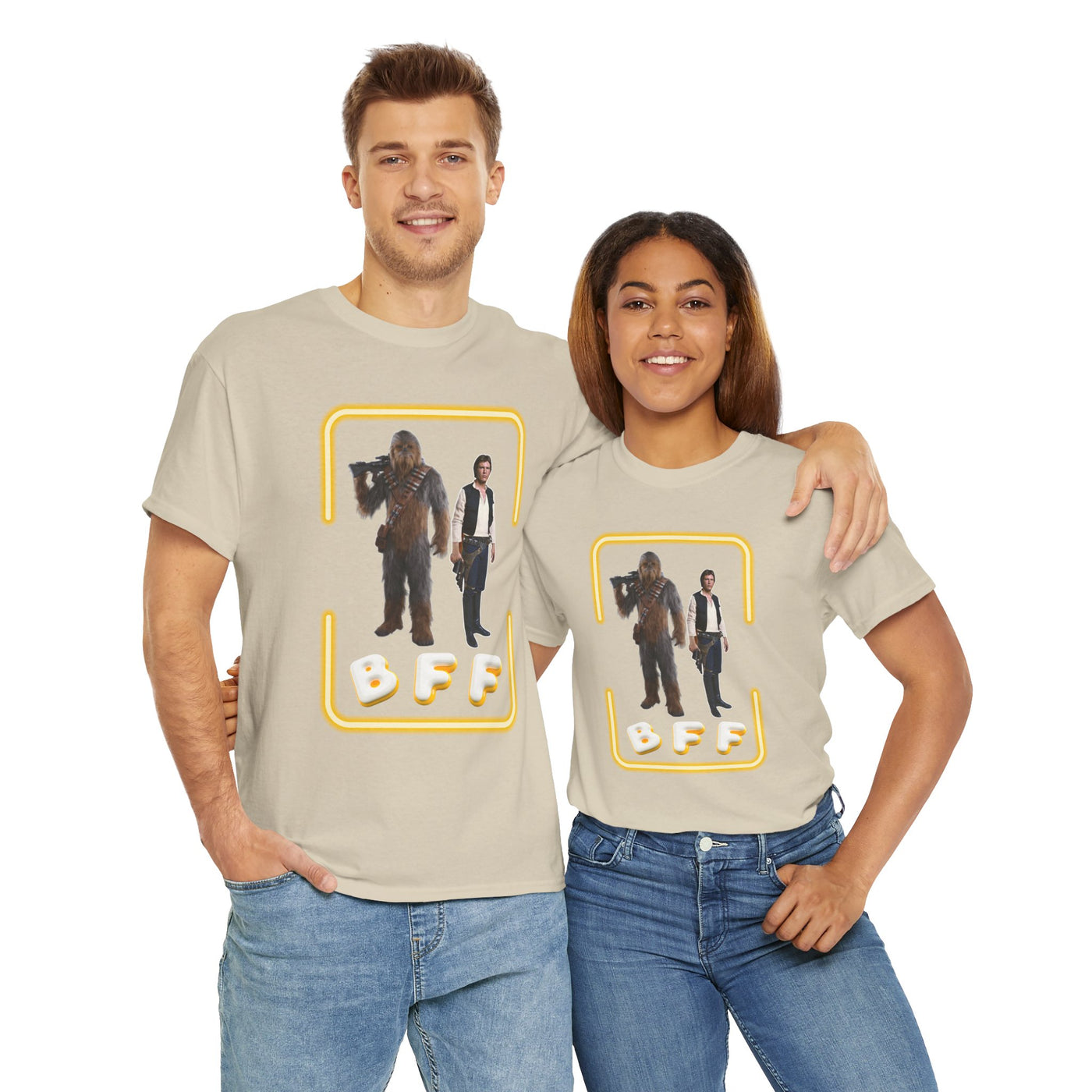 BFF Chewbacca &amp; Han Solo Unisex Heavy Cotton Shirt