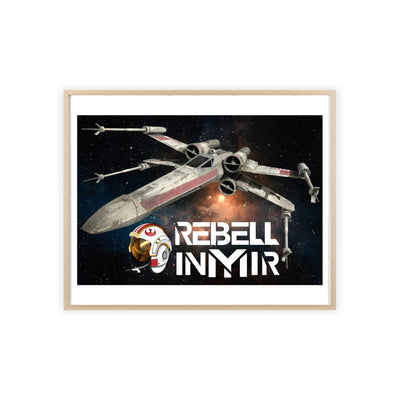 Star Wars X-Wing Fighter Poster with Wooden Frame - Rebel Inyir Decor