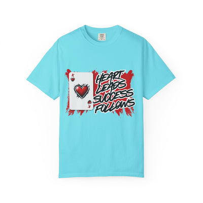 Heart Leads Success Unisex Heavy Cotton Tee | Graphic Tee | Casual Wear | Gift for Gamers | Inspirational Fashion | Streetwear