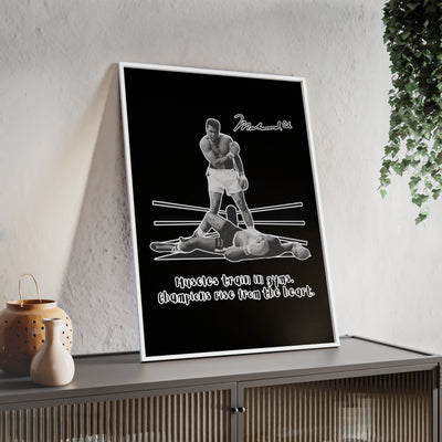 Boxing Inspired Wall Art Poster with Wooden Frame - Muhammad Ali 