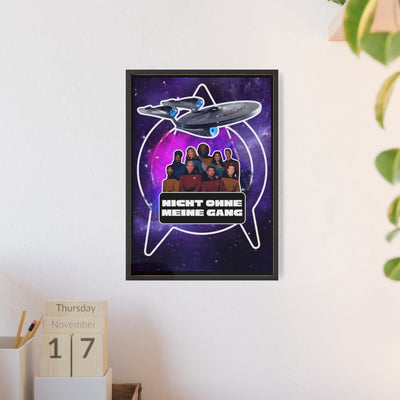 Starship Adventure Poster with Wooden Frame | Sci-Fi Wall Art, Geek Decor,