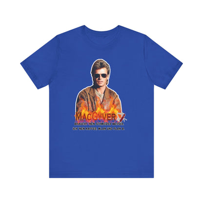 MacGyver Inspired Unisex Jersey Tee - 'Ich Nehm Kaffee, WLAN und Plan B'