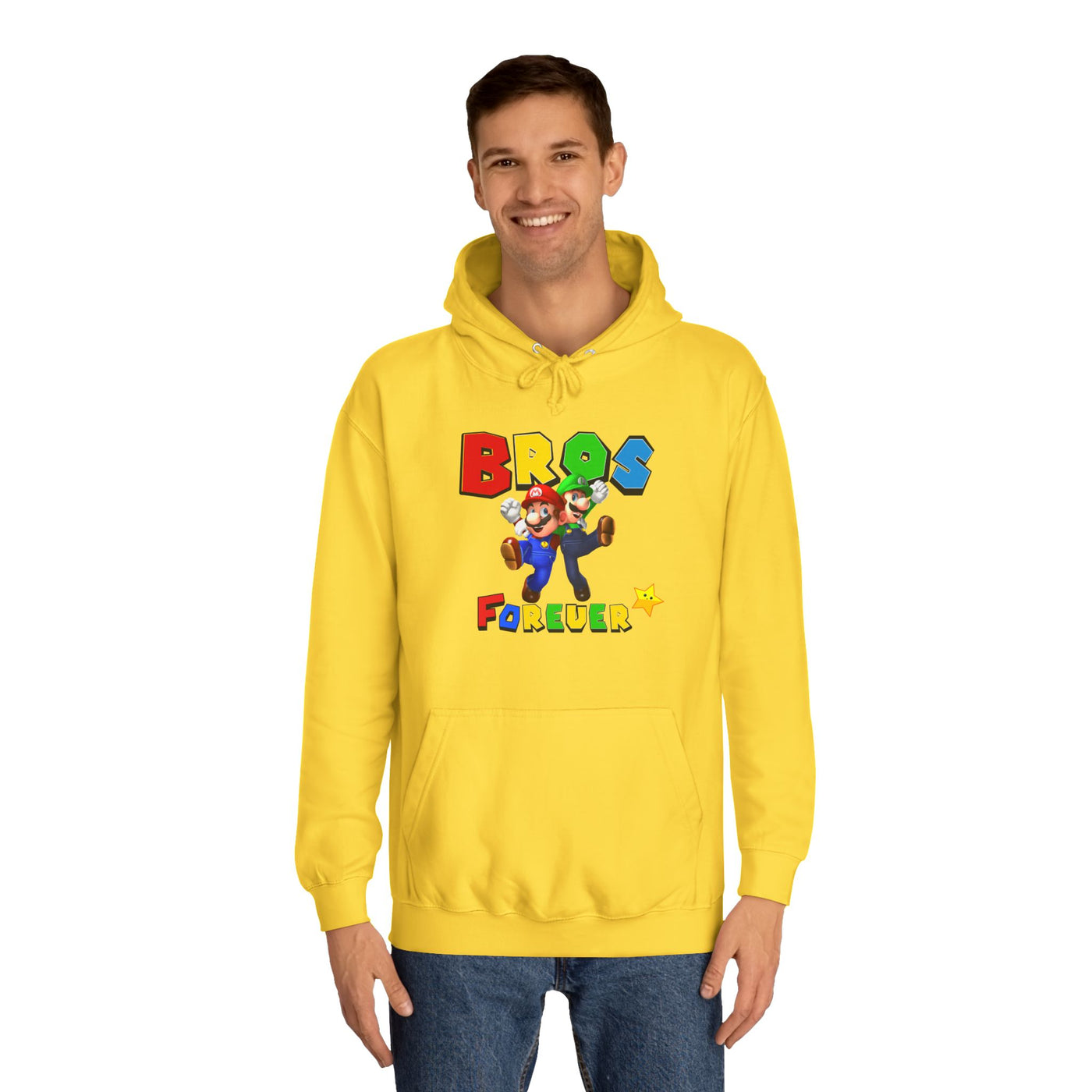 Super Bros College Hoodie, Unisex Gaming Hoodie