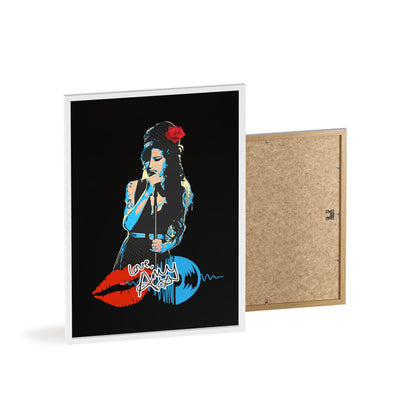 Love Amy Winehouse Poster with Wooden Frame - Vibrant Wall Art for Music Lovers