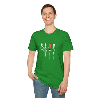Fußball - Soccer Life Unisex T-Shirt - Eat, Sleep, Fußball, Repeat