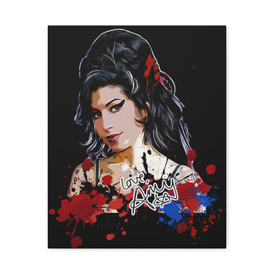 Amy Winehouse Art Canvas - Stretched Wall Decor with Signature