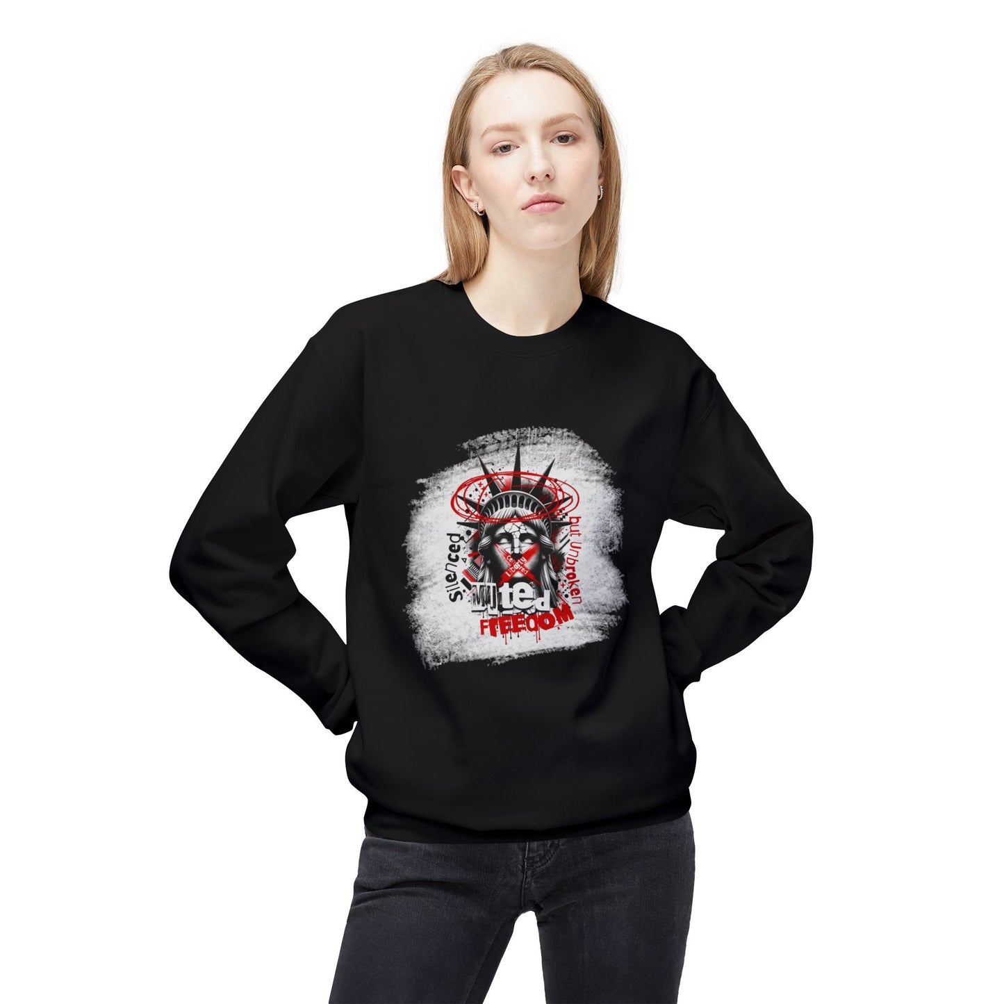 Freedom Statement Sweatshirt - Freiheitstatue muted but not unbroken
