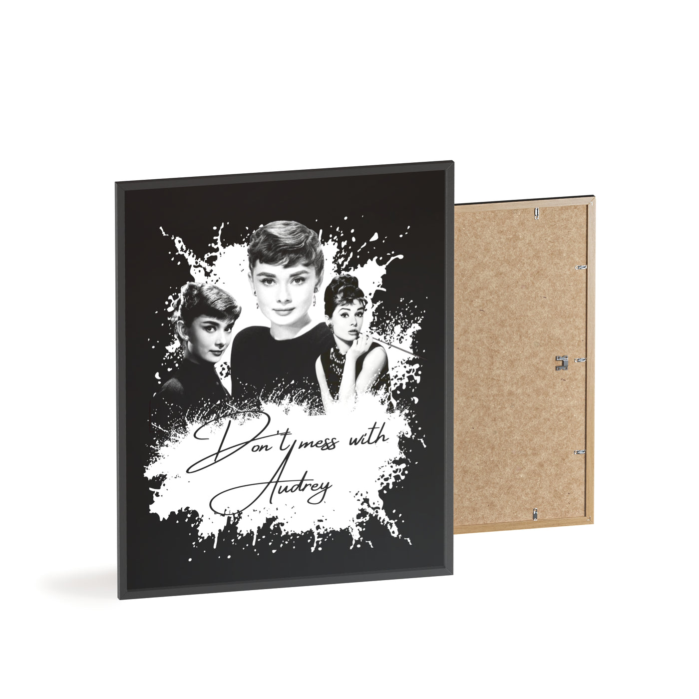 Audrey Hepburn Classic Poster with Wooden Frame - 'Don't Mess with Audrey'
